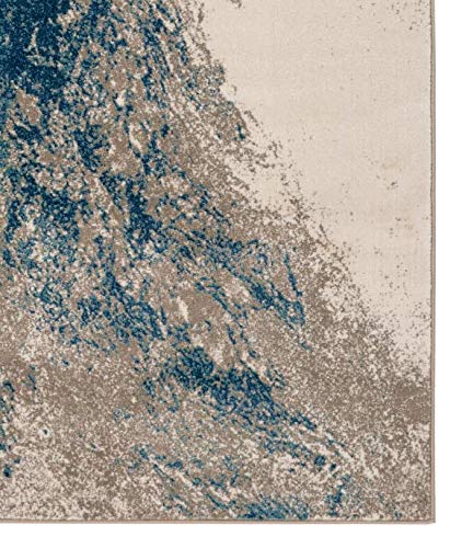 Amazon | LUXE WEAVERS Lagos Collection 5575 ブルー 5x7 抽象